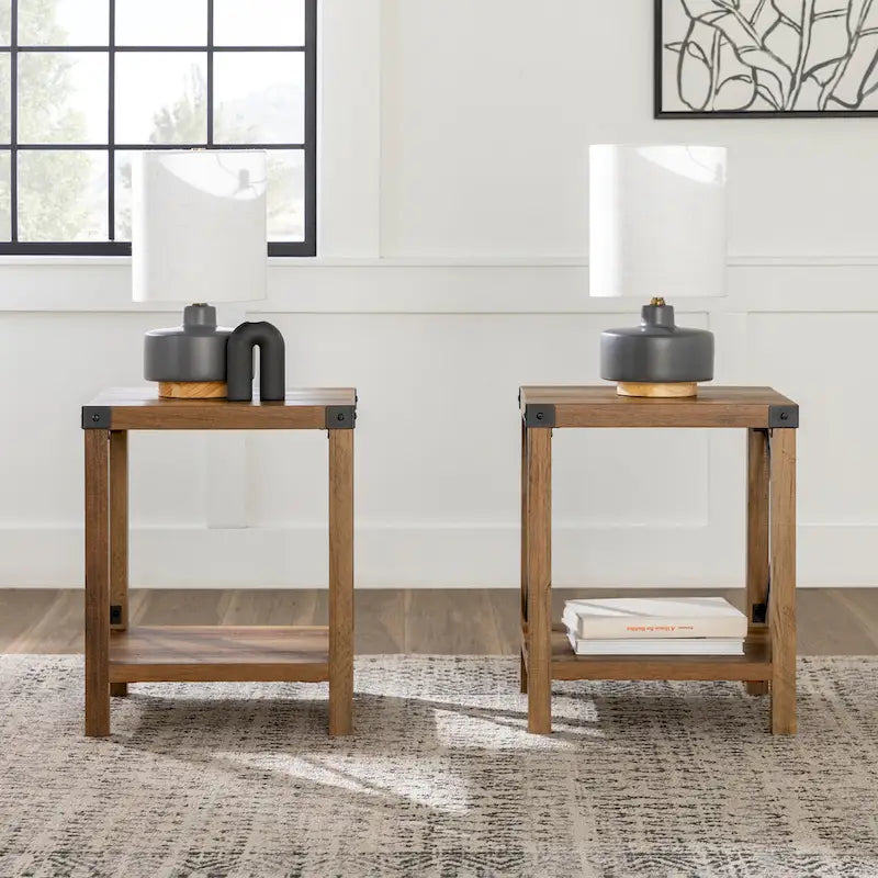 Set of 2 Middlebrook Kujawa 18-Inch X-Side Accent Tables 4