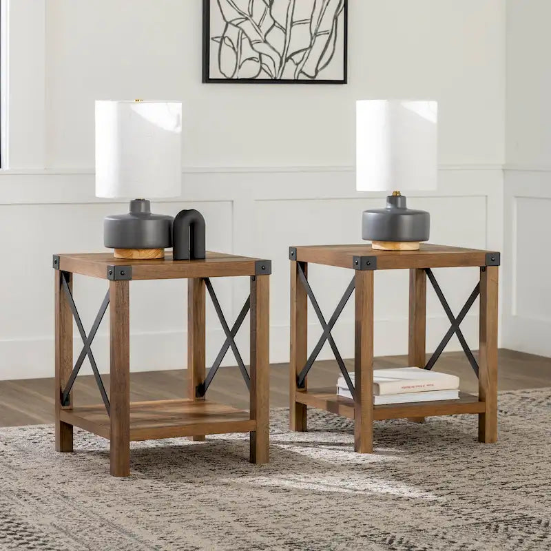 Set of 2 Middlebrook Kujawa 18-Inch X-Side Accent Tables 5
