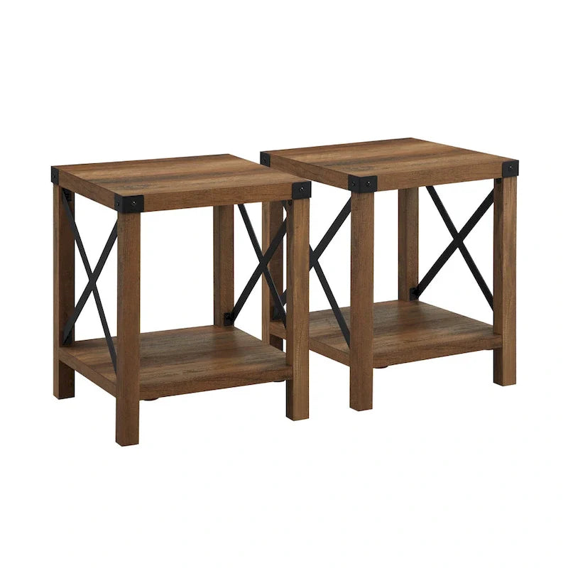 Set of 2 Middlebrook Kujawa 18-Inch X-Side Accent Tables 8