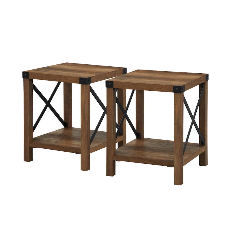 Set of 2 Middlebrook Kujawa 18-Inch X-Side Accent Tables 9