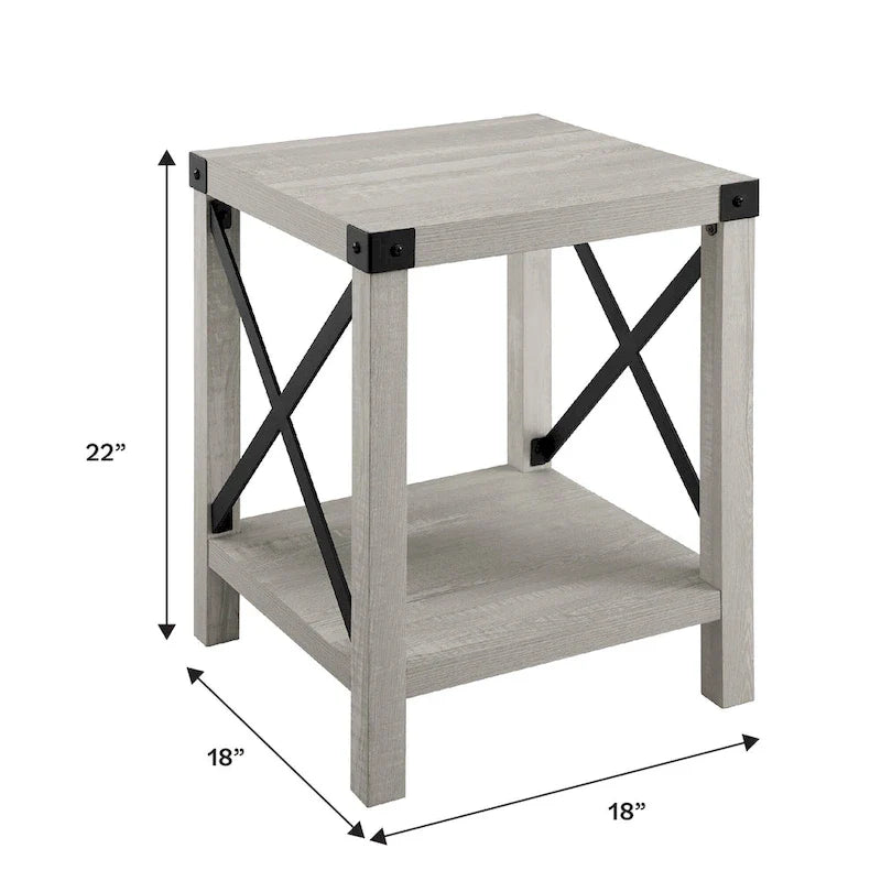 Set of 2 Middlebrook Kujawa 18-Inch X-Side Accent Tables 14