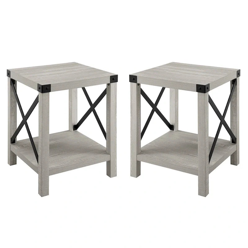 Set of 2 Middlebrook Kujawa 18-Inch X-Side Accent Tables 16