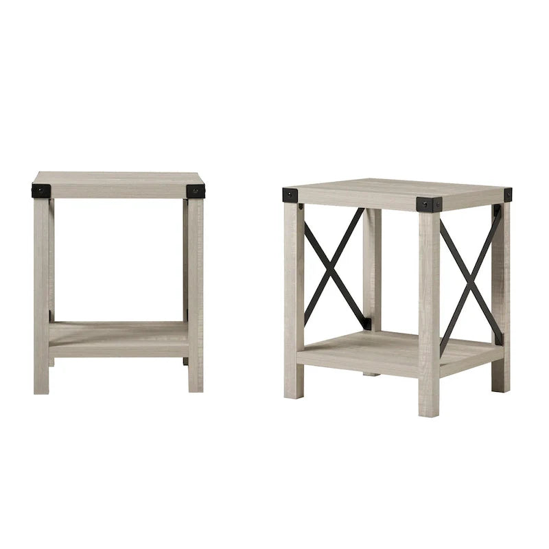 Set of 2 Middlebrook Kujawa 18-Inch X-Side Accent Tables 17