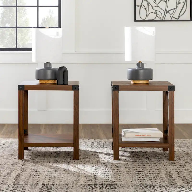 Set of 2 Middlebrook Kujawa 18-Inch X-Side Accent Tables 18