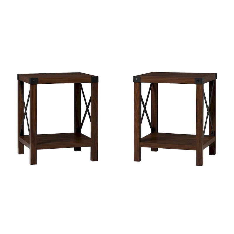 Set of 2 Middlebrook Kujawa 18-Inch X-Side Accent Tables 20
