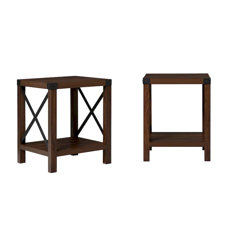 Set of 2 Middlebrook Kujawa 18-Inch X-Side Accent Tables 21