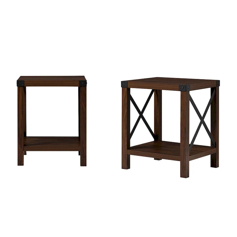 Set of 2 Middlebrook Kujawa 18-Inch X-Side Accent Tables 22