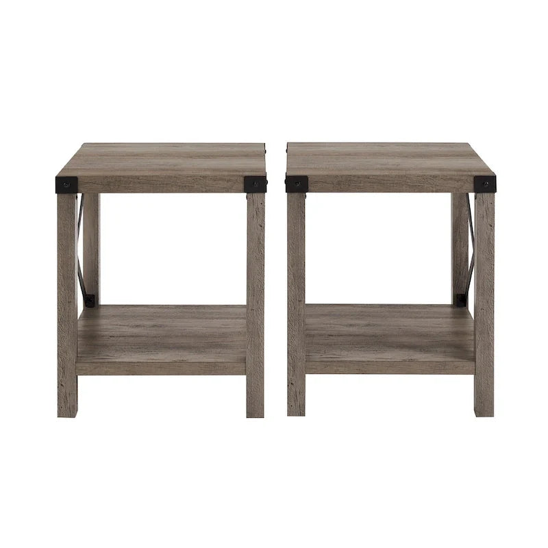 Set of 2 Middlebrook Kujawa 18-Inch X-Side Accent Tables 25