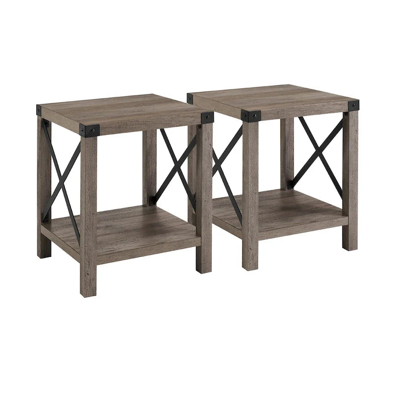 Set of 2 Middlebrook Kujawa 18-Inch X-Side Accent Tables 26