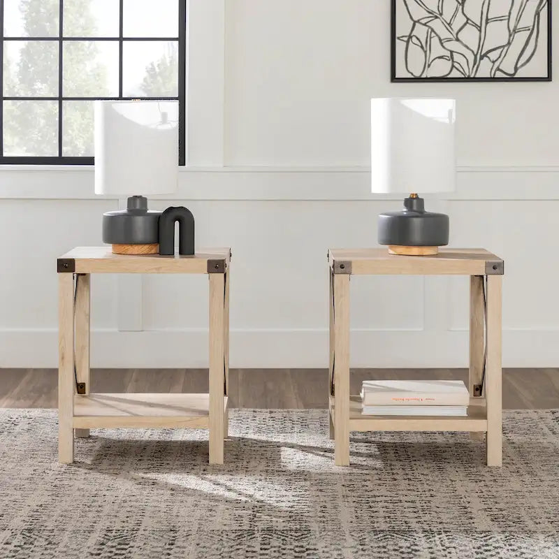 Set of 2 Middlebrook Kujawa 18-Inch X-Side Accent Tables 29