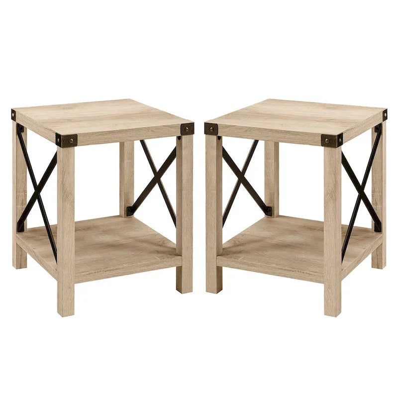 Set of 2 Middlebrook Kujawa 18-Inch X-Side Accent Tables 33