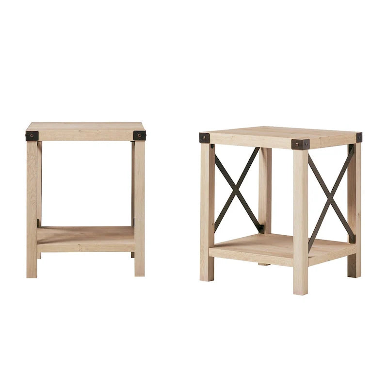 Set of 2 Middlebrook Kujawa 18-Inch X-Side Accent Tables 34