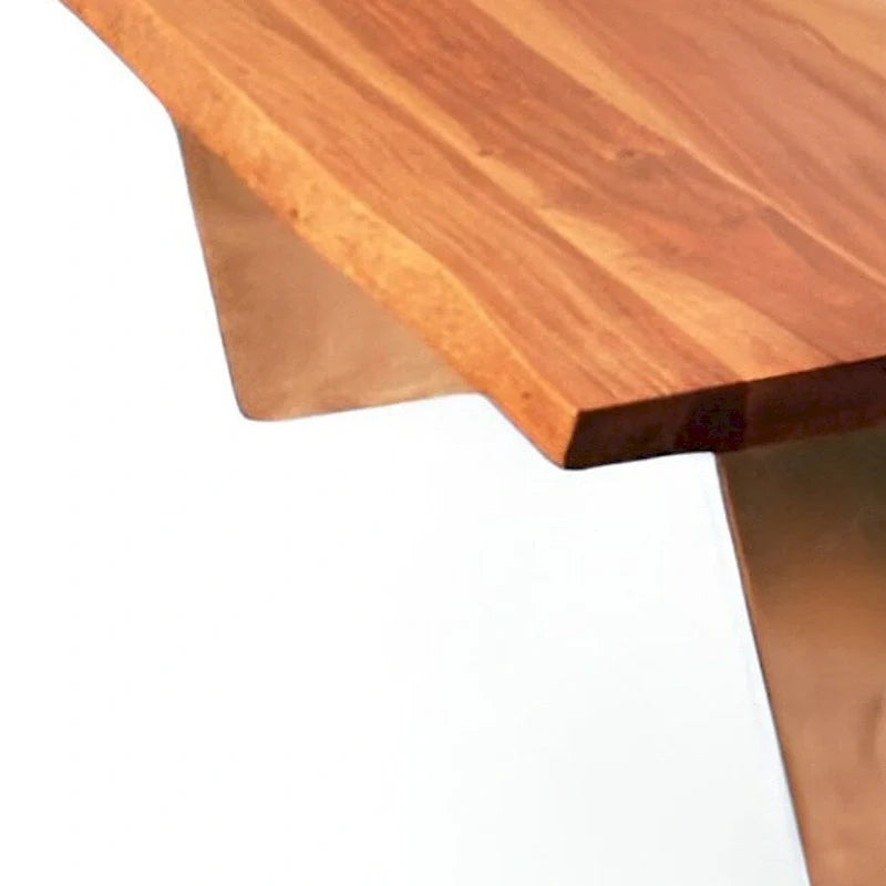 Rustic Brown Live Edge Coffee Table Made from 31" Mango Wood 3