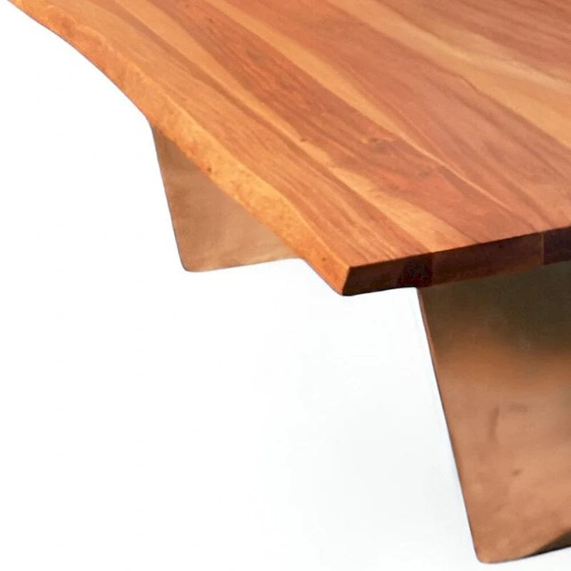 Rustic Brown Live Edge Coffee Table Made from 31" Mango Wood 4