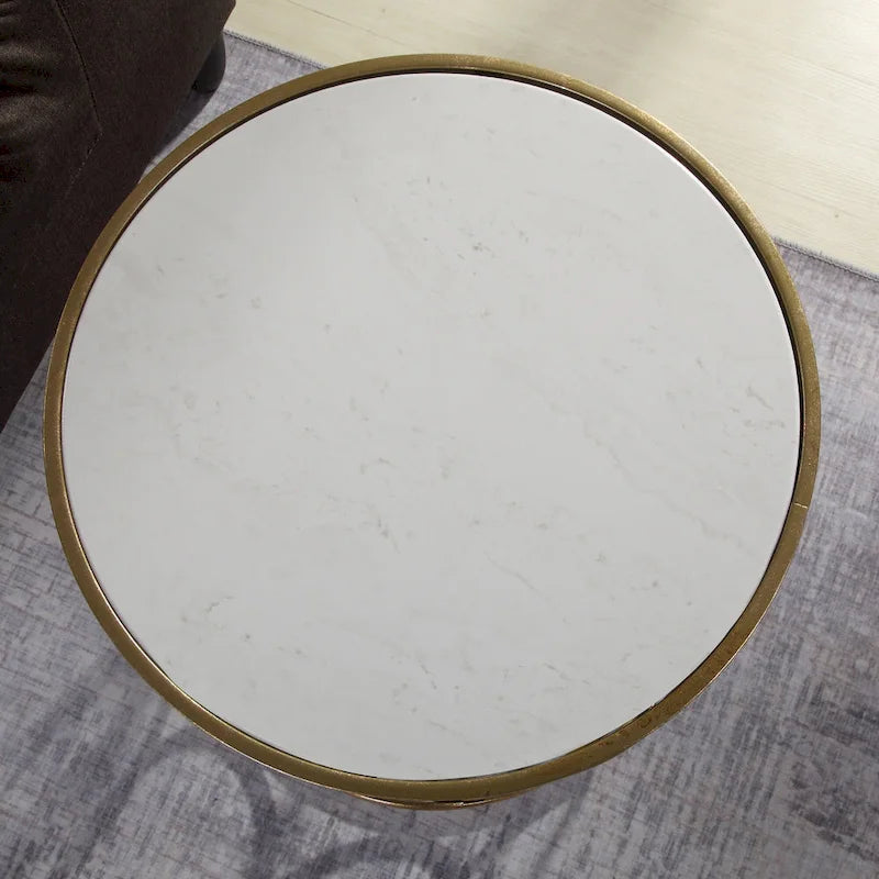 FirsTime & Co. Gilded Circles Iron Table - 16.75 x 16.75 x 22 in, American Design 4