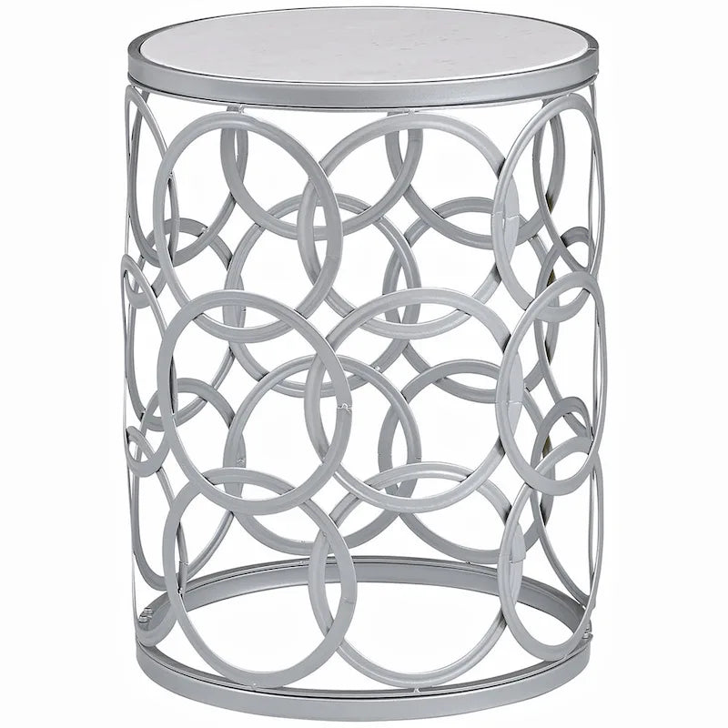 FirsTime & Co. Gilded Circles Iron Table - 16.75 x 16.75 x 22 in, American Design 7