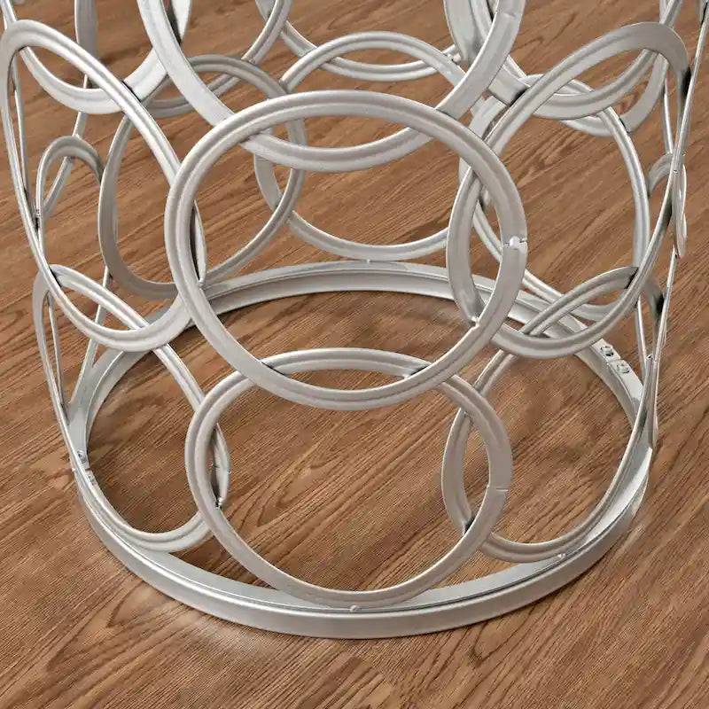FirsTime & Co. Gilded Circles Iron Table - 16.75 x 16.75 x 22 in, American Design 9