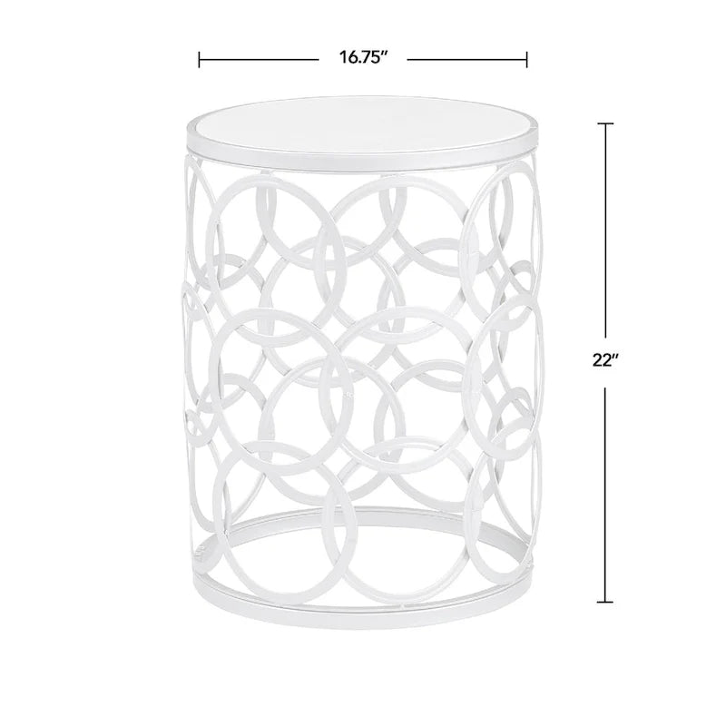 FirsTime & Co. Gilded Circles Iron Table - 16.75 x 16.75 x 22 in, American Design 10