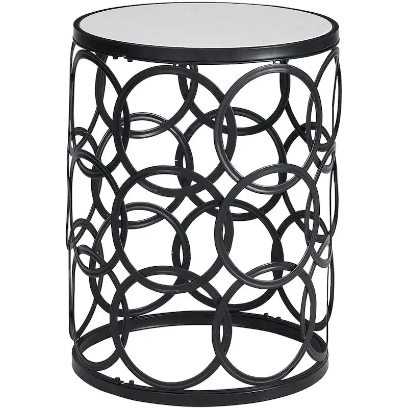 FirsTime & Co. Gilded Circles Iron Table - 16.75 x 16.75 x 22 in, American Design 13