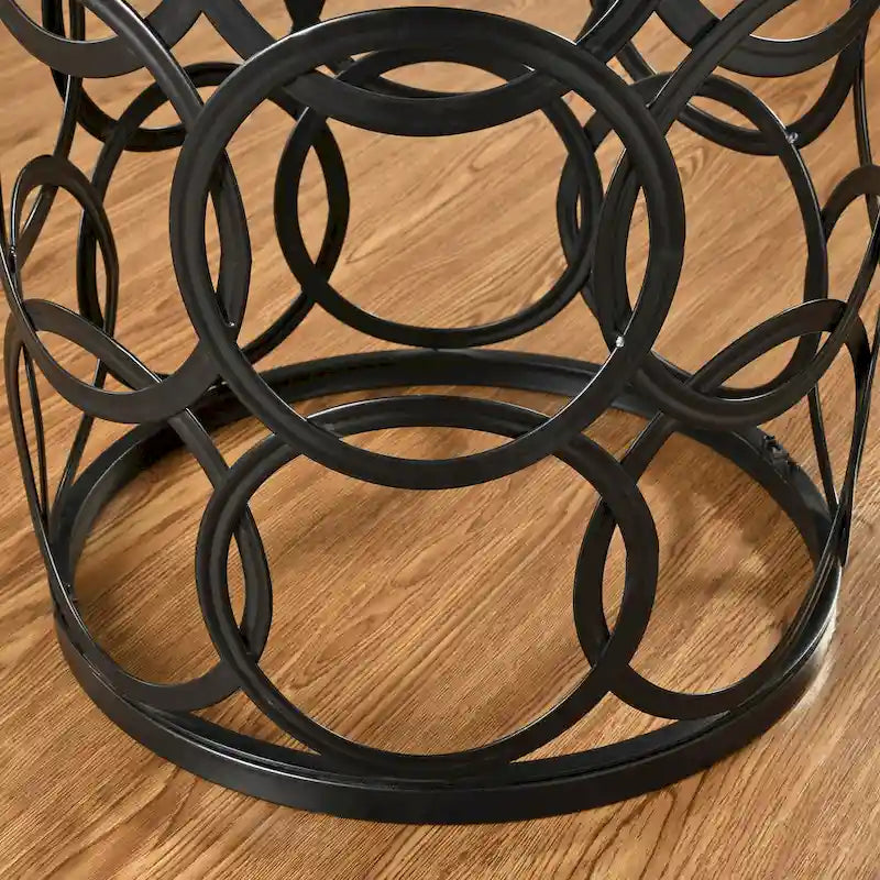 FirsTime & Co. Gilded Circles Iron Table - 16.75 x 16.75 x 22 in, American Design 15