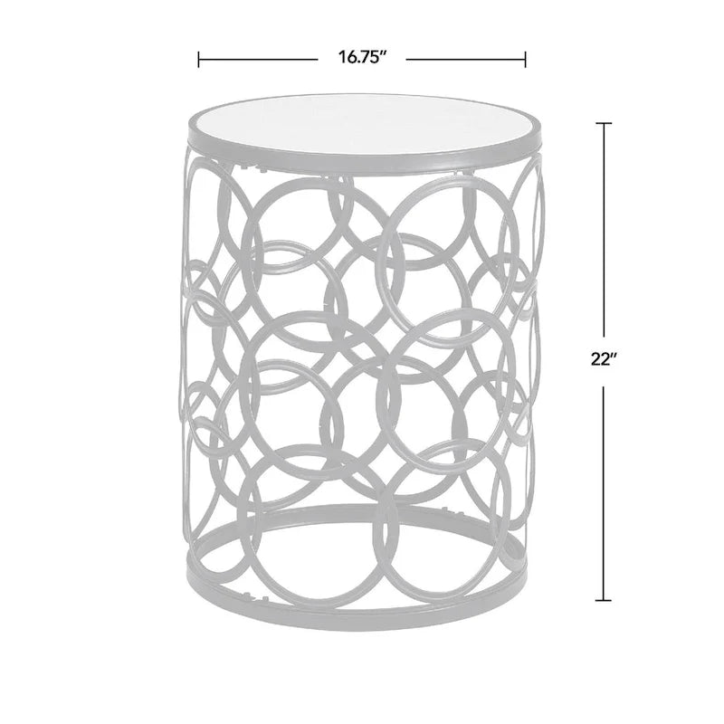 FirsTime & Co. Gilded Circles Iron Table - 16.75 x 16.75 x 22 in, American Design 16