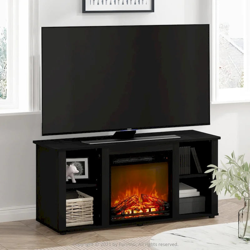 Furinno Jensen Fireplace TV Stand 4