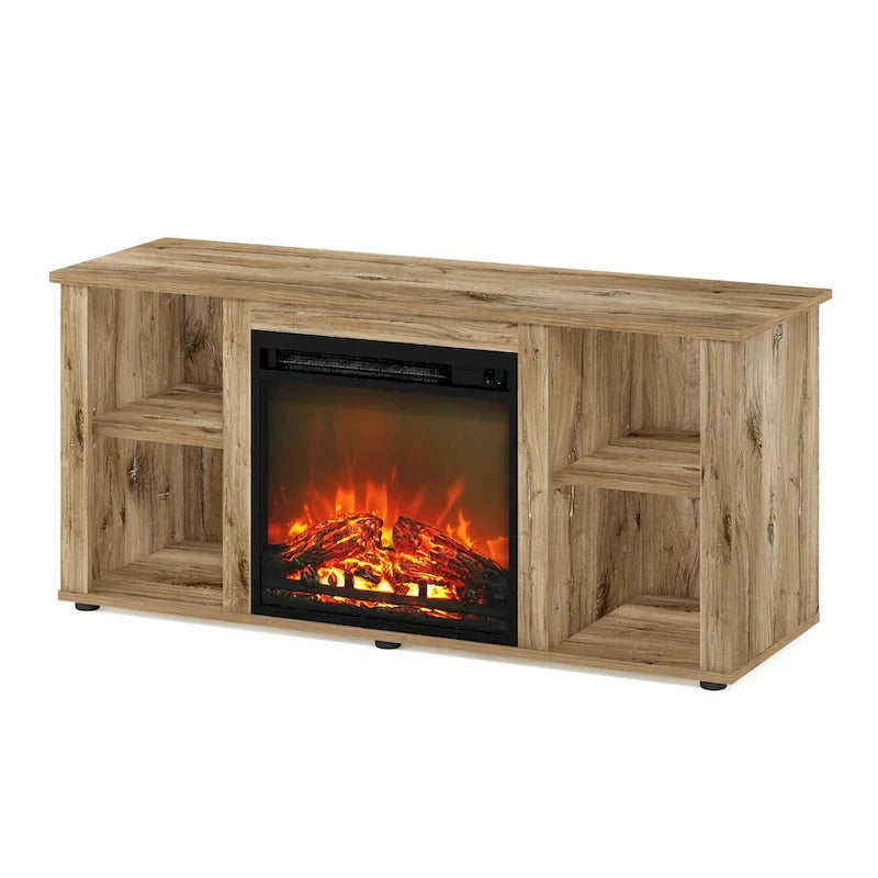 Furinno Jensen Fireplace TV Stand 5