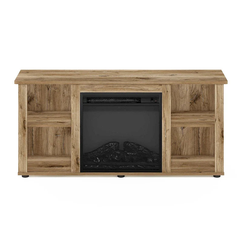 Furinno Jensen Fireplace TV Stand 7
