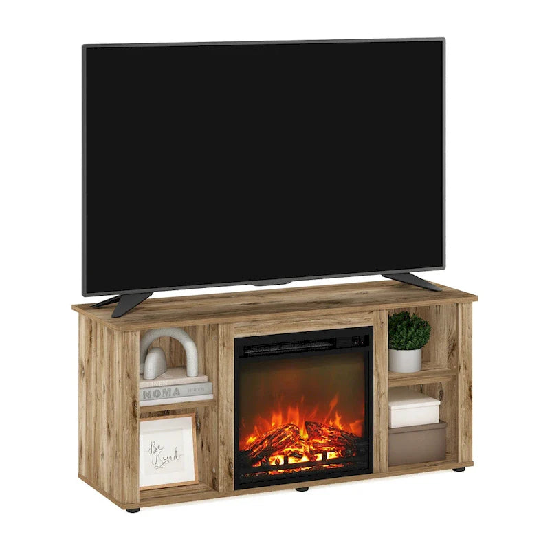 Furinno Jensen Fireplace TV Stand 8