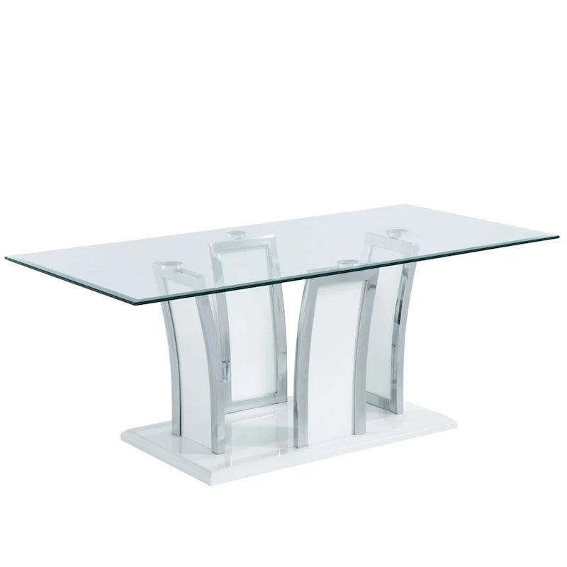 Furniture of America del Rio Contemporary Glass Top 2-Piece Accent Table Set 3