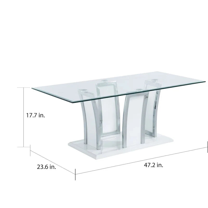 Furniture of America del Rio Contemporary Glass Top 2-Piece Accent Table Set 15
