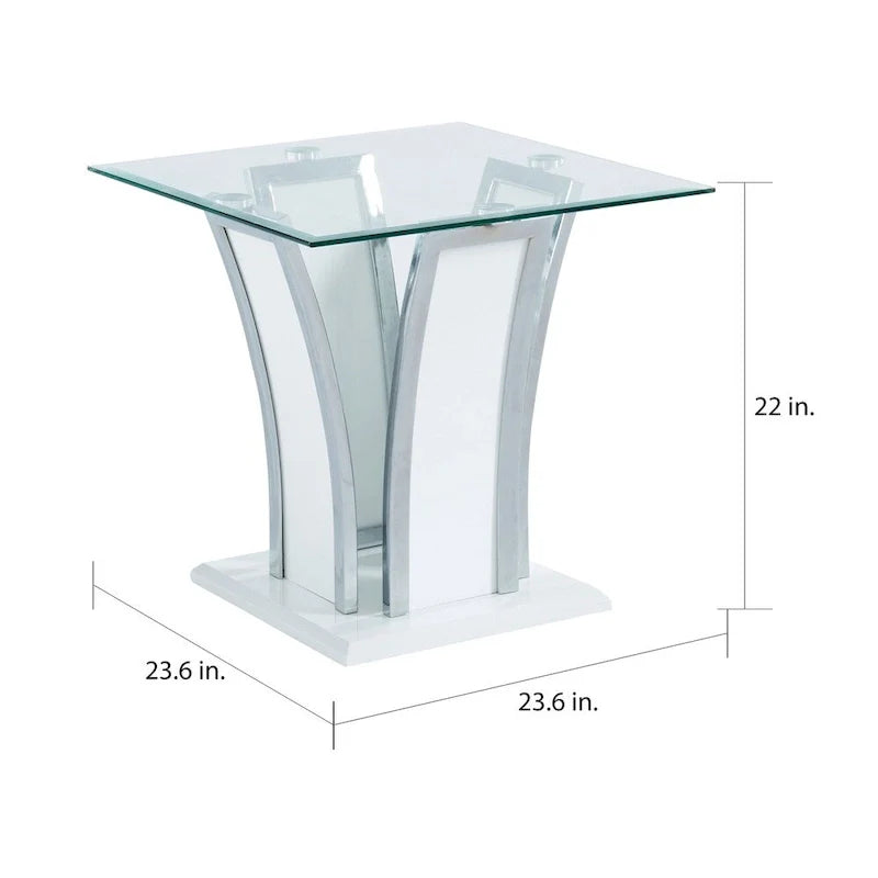 Furniture of America del Rio Contemporary Glass Top 2-Piece Accent Table Set 16
