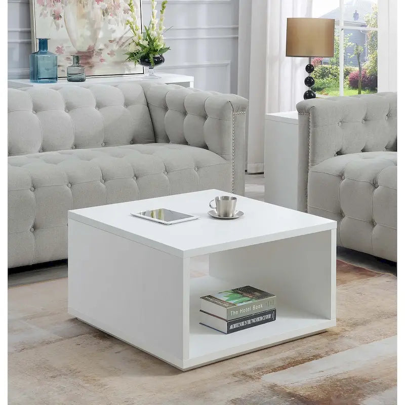 Northfield Admiral Square Coffee Table with Shelf by Convenience Concepts 11