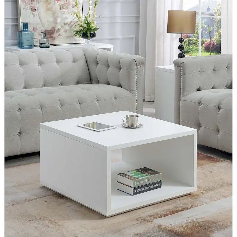 Northfield Admiral Square Coffee Table with Shelf by Convenience Concepts 4