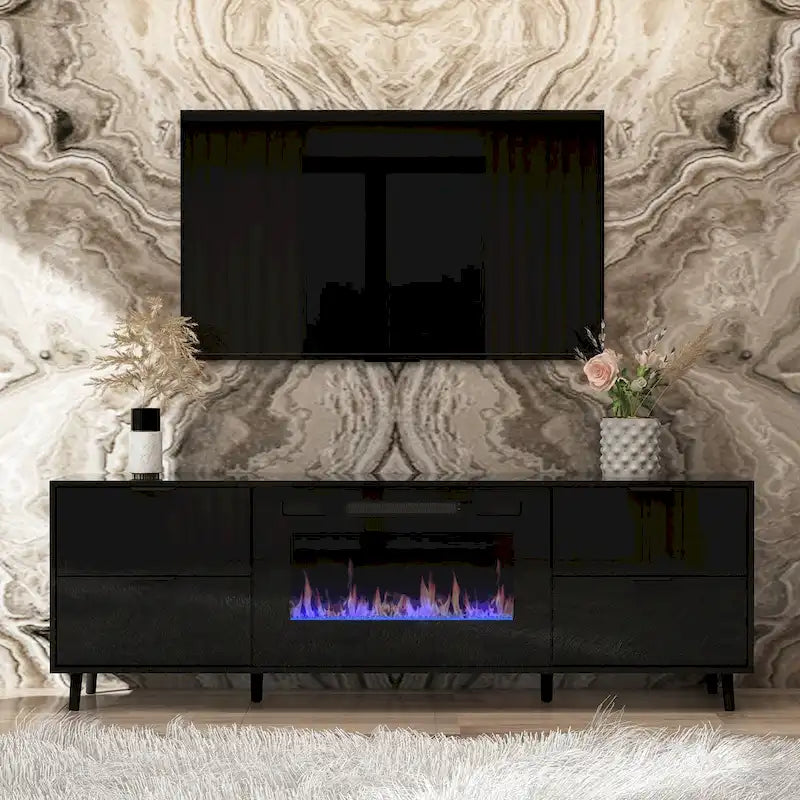 Remote-Controlled Electric Fireplace TV Stand Entertainment Center 1