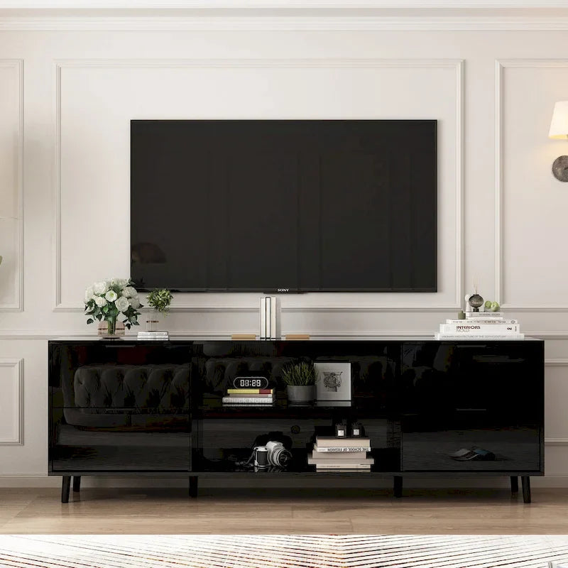 Electric Fireplace TV Stand Entertainment Center with LED Flame Effects and Remote Control 3