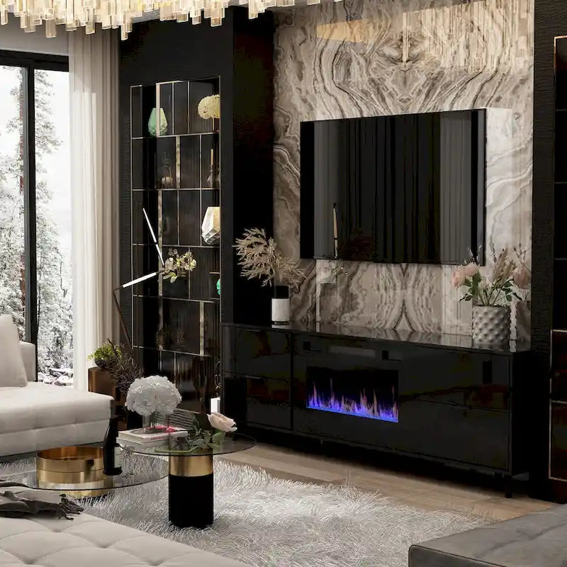 Remote-Controlled Electric Fireplace TV Stand Entertainment Center 4