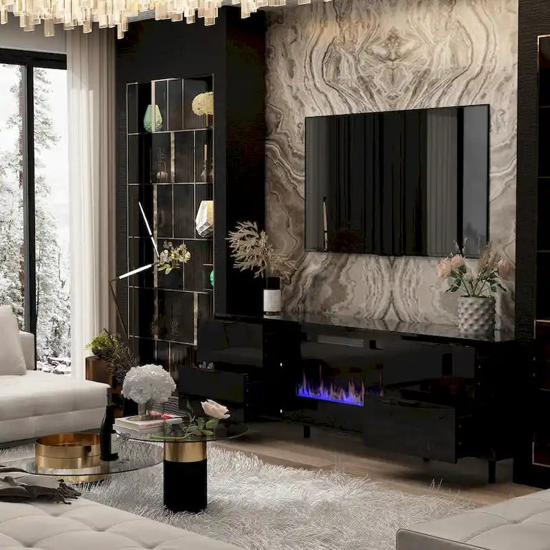 Remote-Controlled Electric Fireplace TV Stand Entertainment Center 7