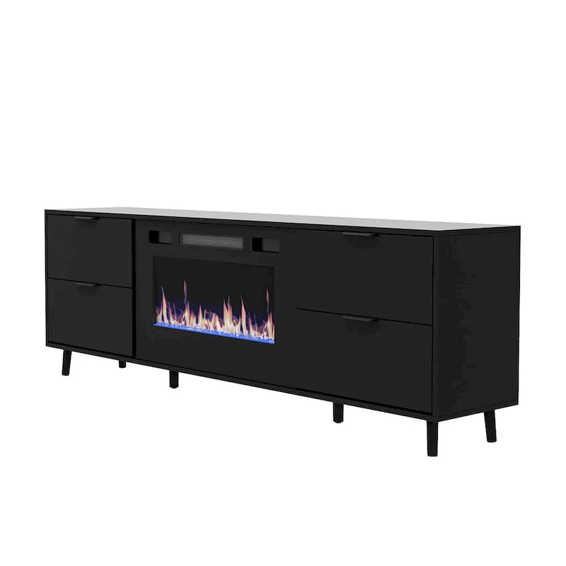 Remote-Controlled Electric Fireplace TV Stand Entertainment Center 8