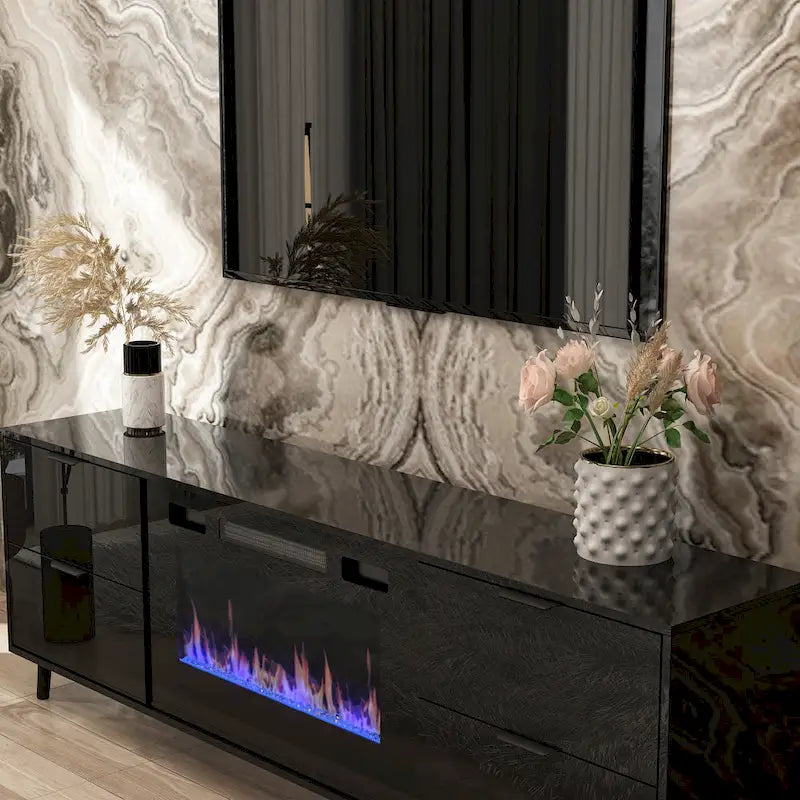 Remote-Controlled Electric Fireplace TV Stand Entertainment Center 14