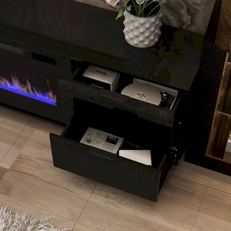 Remote-Controlled Electric Fireplace TV Stand Entertainment Center 16