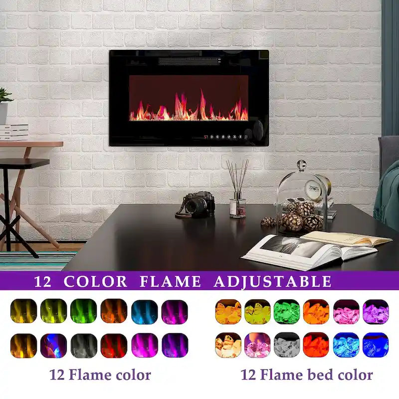Remote-Controlled Electric Fireplace TV Stand Entertainment Center 20