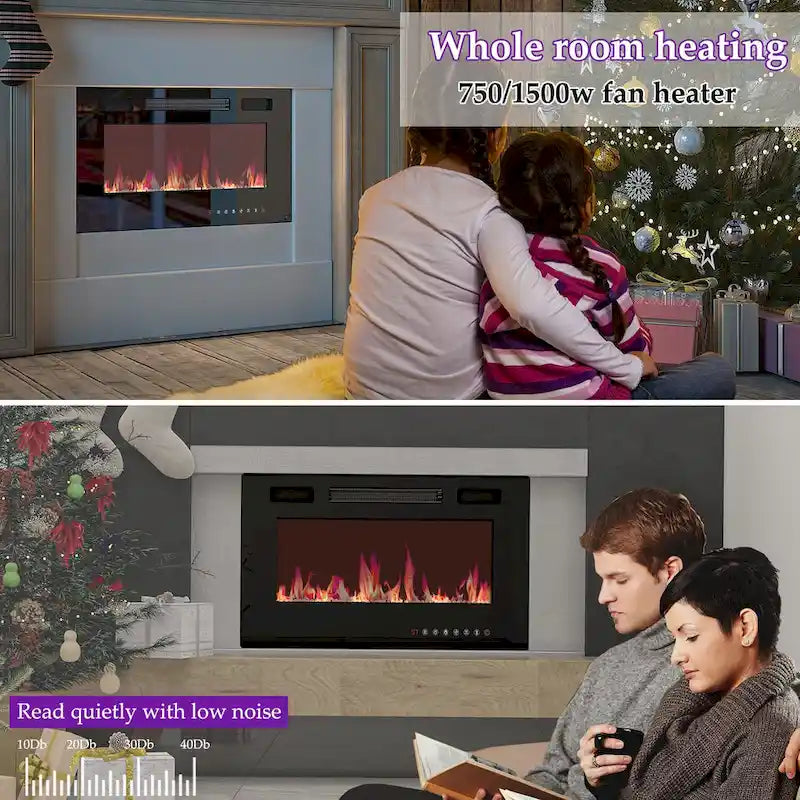 Remote-Controlled Electric Fireplace TV Stand Entertainment Center 23