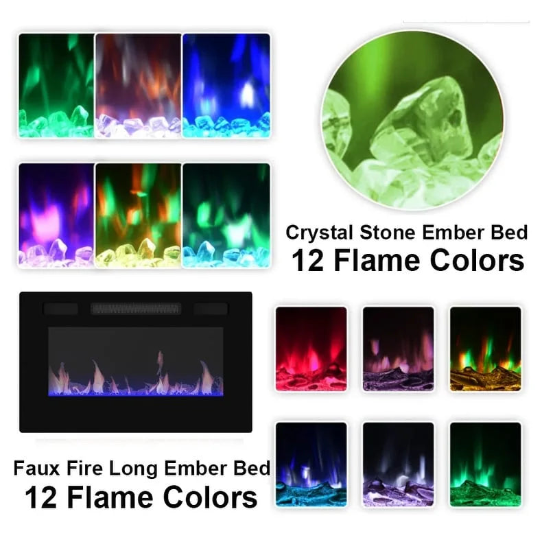 Remote-Controlled Electric Fireplace TV Stand Entertainment Center 33