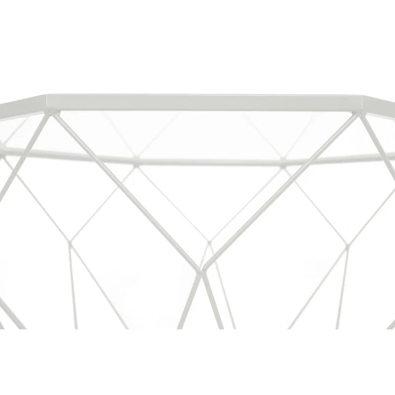 Malibu 22 Modern Octagonal Coffee Table with Tempered Glass Top and Durable Metal Geometric Base for Living Room or Office 11