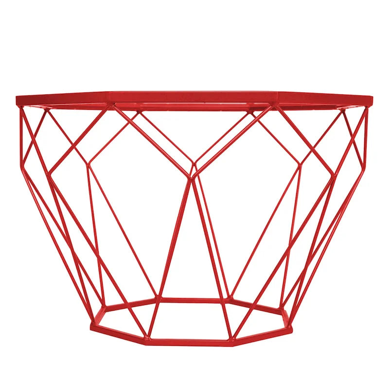 Malibu 22 Modern Octagonal Coffee Table with Tempered Glass Top and Durable Metal Geometric Base for Living Room or Office 20