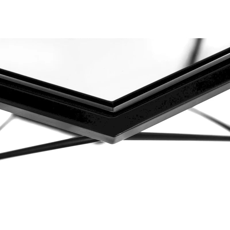 Malibu 22 Modern Octagonal Coffee Table with Tempered Glass Top and Durable Metal Geometric Base for Living Room or Office 30