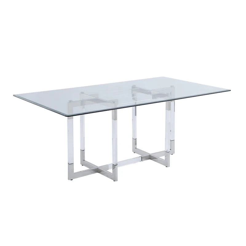 Somette Amanda 5-Piece Dining Set with Glass and Acrylic Design 2
