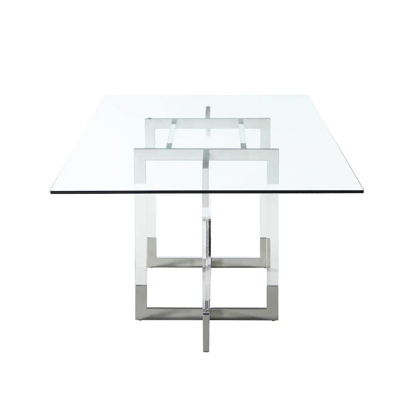 Somette Amanda 5-Piece Dining Set with Glass and Acrylic Design 3