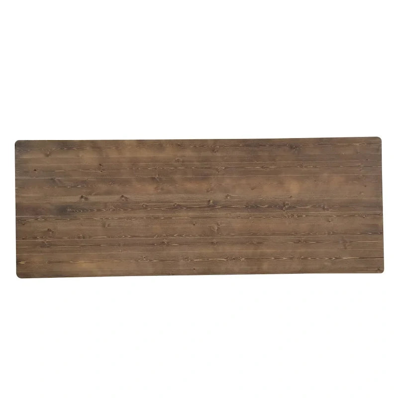 9' x 40" Rustic Solid Pine Folding Dining Table - Antique Style 9